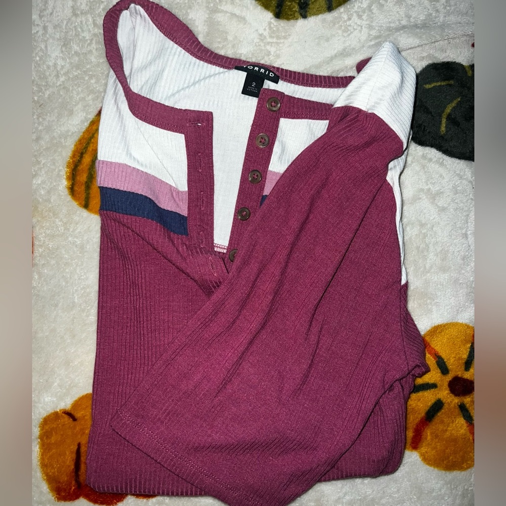 Torrid Size 2 Pink Striped Top